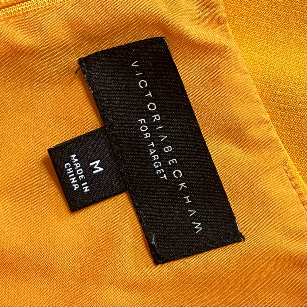 VICTORIA BECKHAM for Target Sleeveless Shift Dress Marigold Yellow Size Medium - Picture 13 of 13